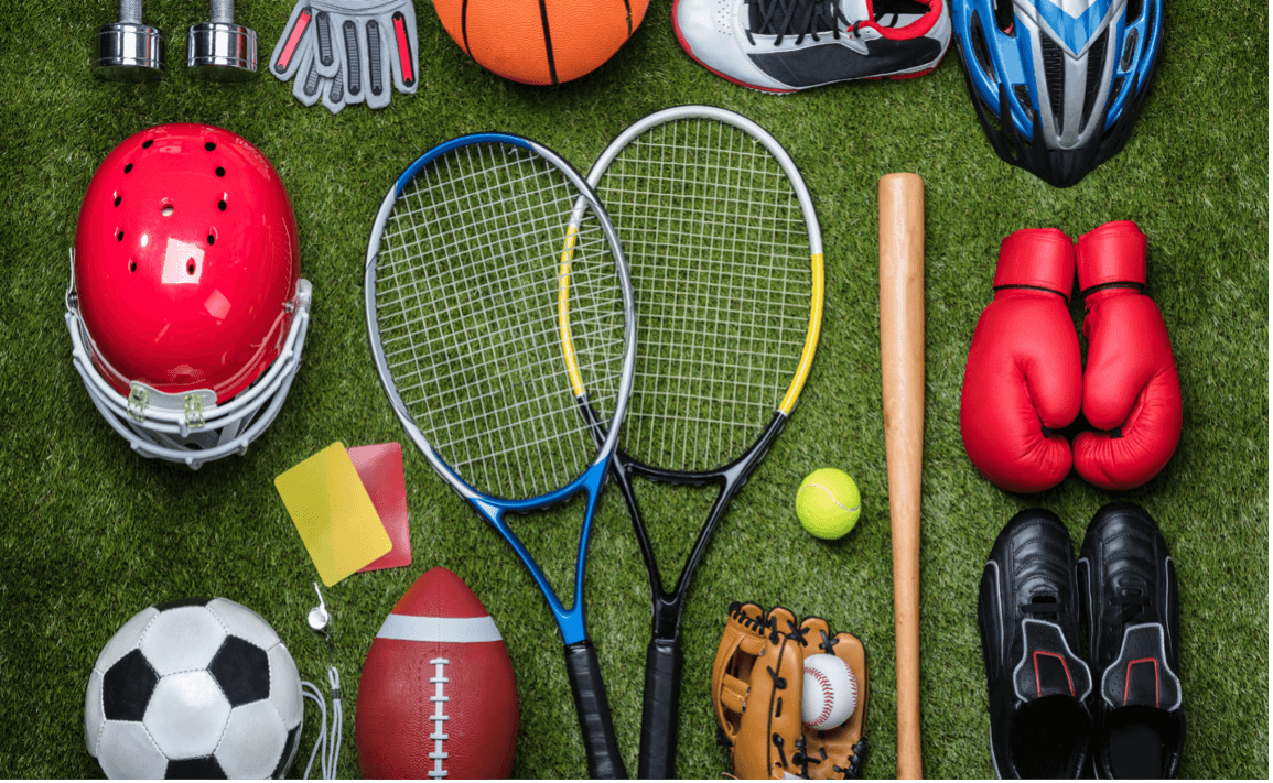 photo of equipment used in sports marketing