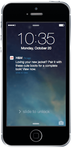 H&M push notification example