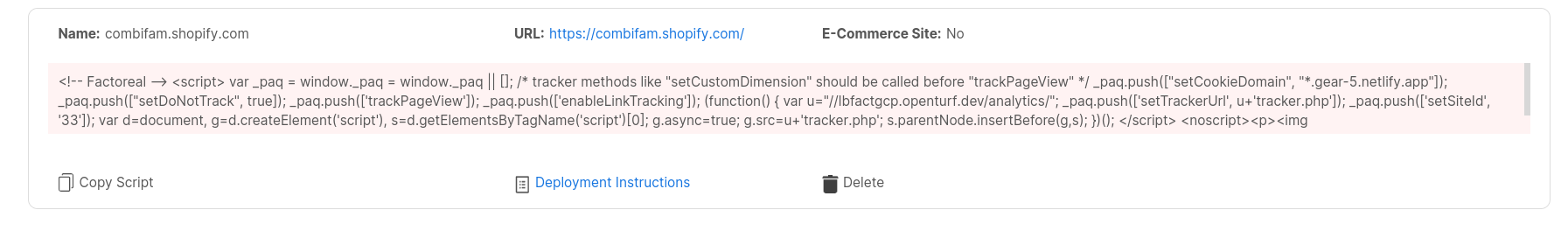 Tracking Code