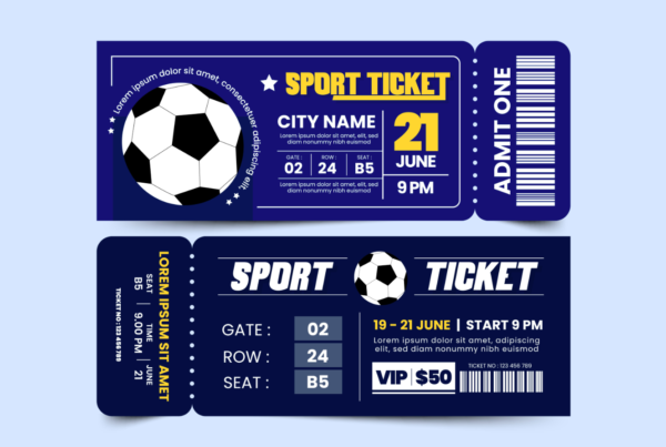 A pair of blue sports tickets